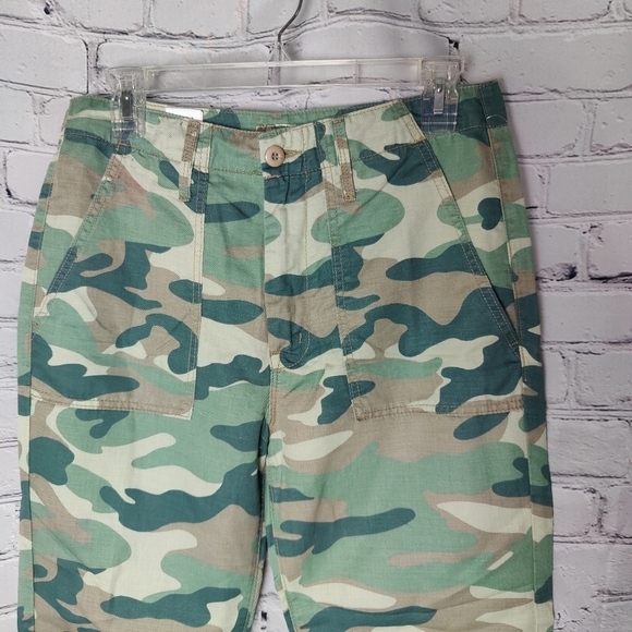 MOTHER Denim The Shaker Chop Crop Blue Green Camo Pants NWT Size 28 $218 - Picture 5 of 13